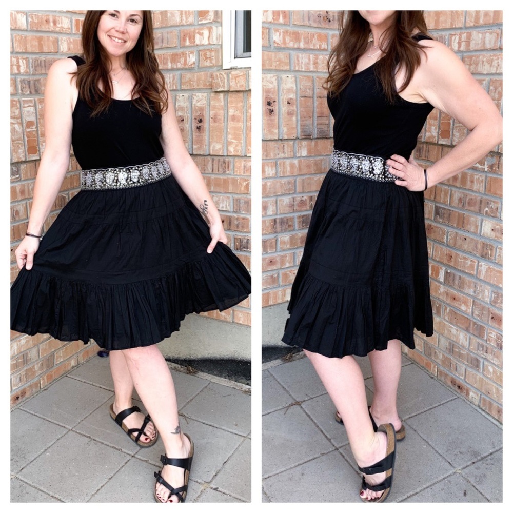 BCBG MaxAzria beaded boho midi skirt